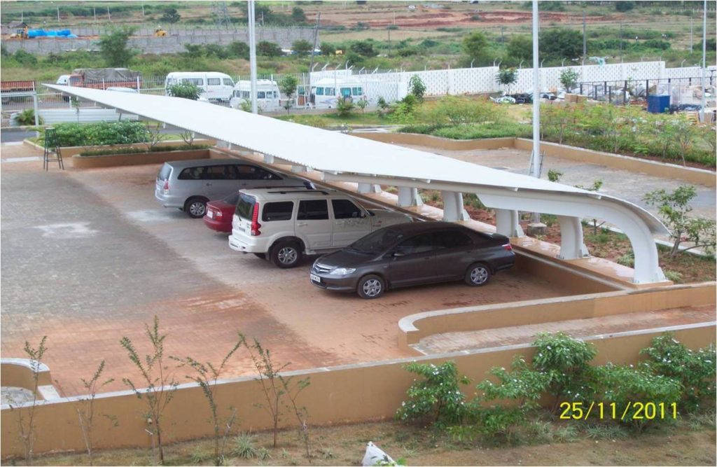 CANTILEVERED M.S. CAR PARK SHELTER FOR A.O. SMITH INDIA WATER HEATING PVT. LTD, @ KIADB INDL. AREA H