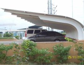 Cantilivered Steel Car Park Shelter for A O Smith, Harohalli.